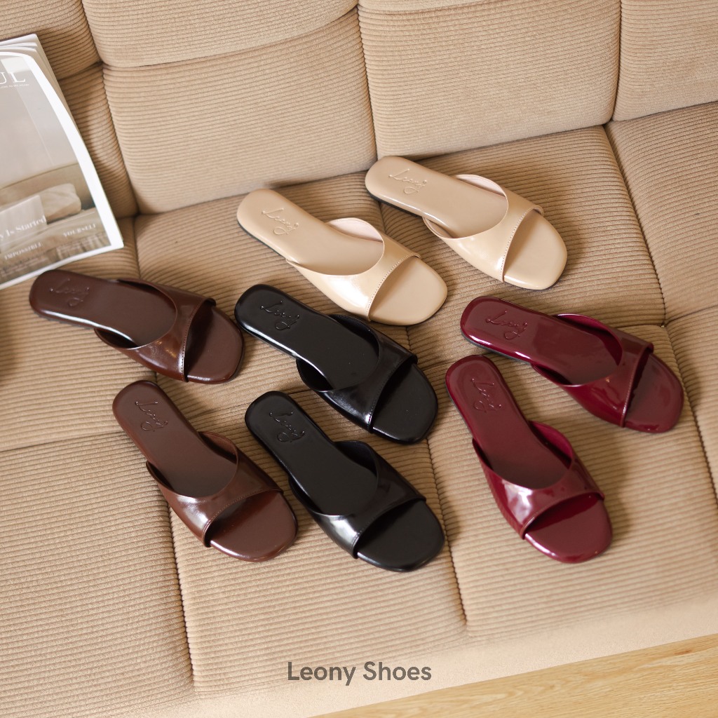 Leony - Kimmy Sandal Flat Wanita | sendal teplek basic harian nyaman