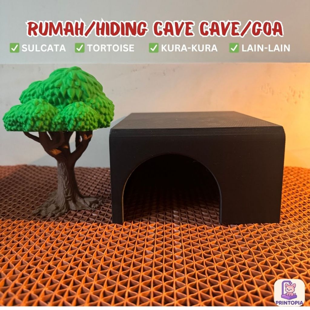 [POHON + KUBAH] HIDING CAVE/RUMAH/GOA SULCATA TORTOISE KURA KURA REPTILE TEMPAT SEMBUNYI