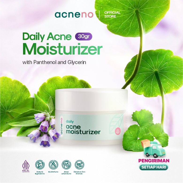 Acneno Daily Acne Moisturizer 30gr - Pelembab Wajah untuk Kulit Berjerawat, Memperbaiki Skin Barrier