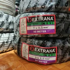 EXTRANA KABEL TUNGGAL / KAWAT NYY PER METER 3X1.5 mm