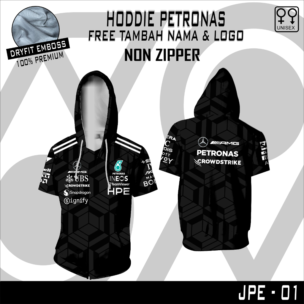 Hoodie Jersey Mercedes Petronas F1 Kaos Racing Formula Baju Motorsport emboss