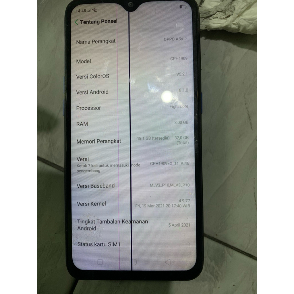 mesin oppo a5s ram 3/32 normal