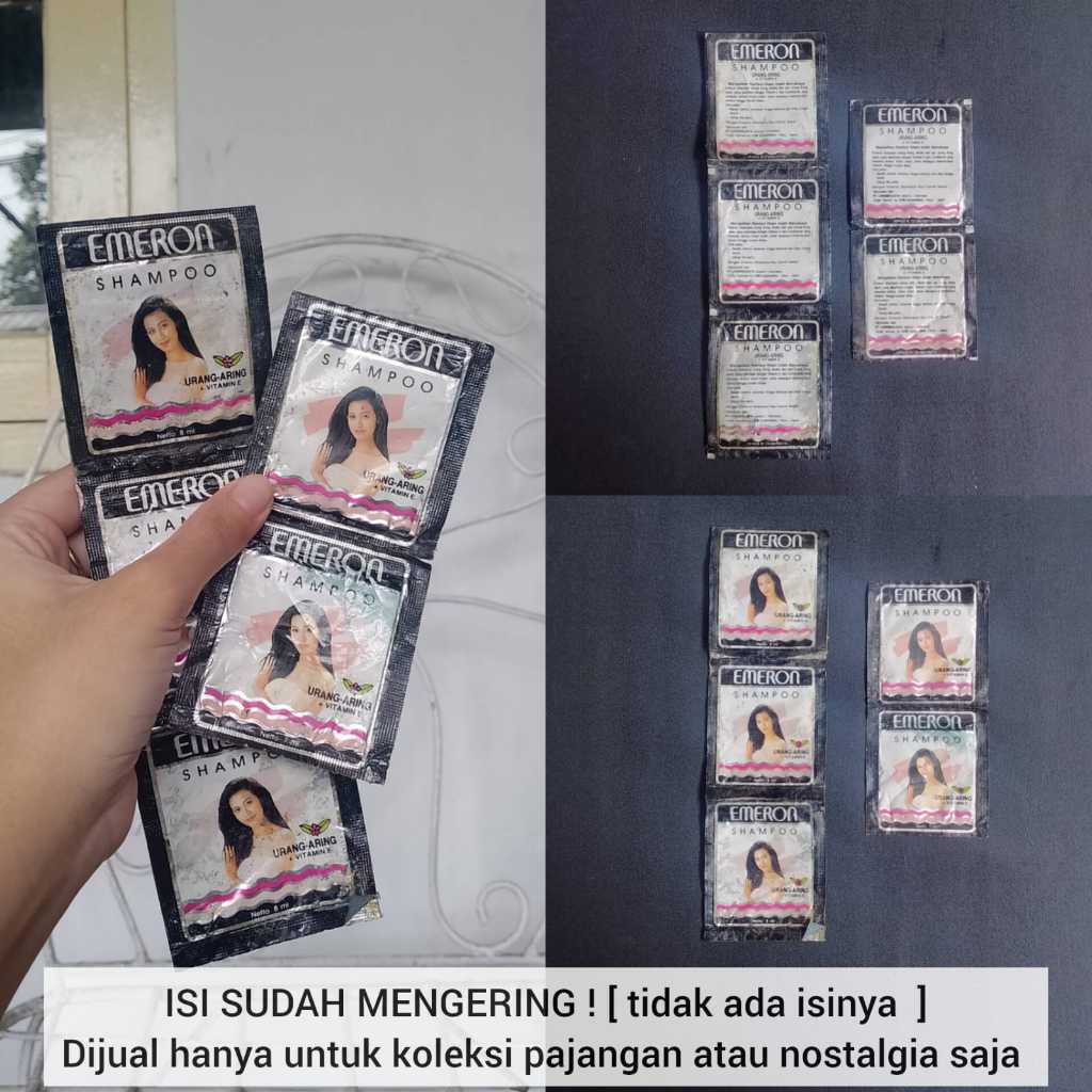 [ 5 SACHET ] ISI SUDAH MENGERING / TIDAK ADA ISINYA SHAMPOO EMERON KEMASAN JADUL HANYA UNTUK PAJANGA