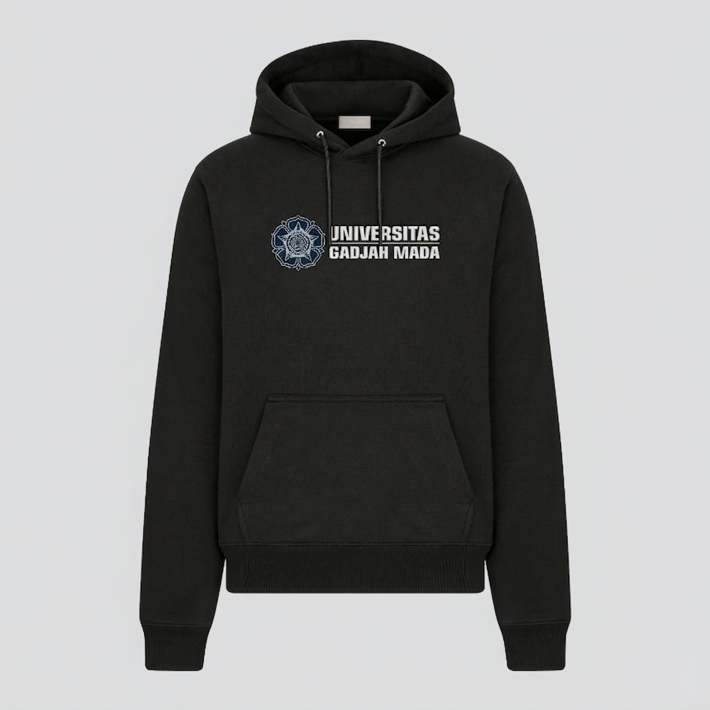 Hoodie UGM Universitas Gadjah Mada Unisex Sweater Fleece Black Cloth