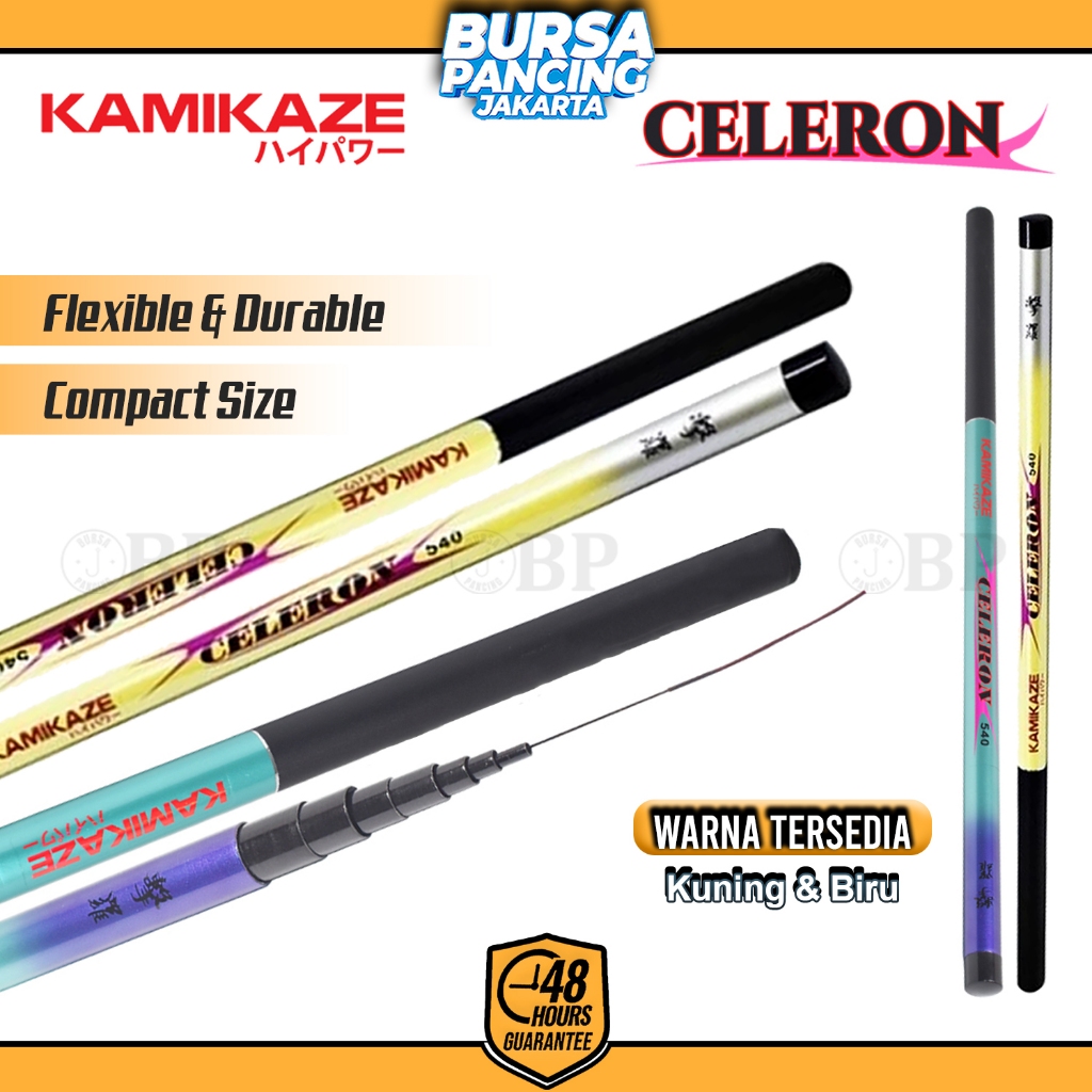 Kamikaze Joran Tegek Celeron 240cm - 720cm Carbon Joran Tegek Ruas pendek