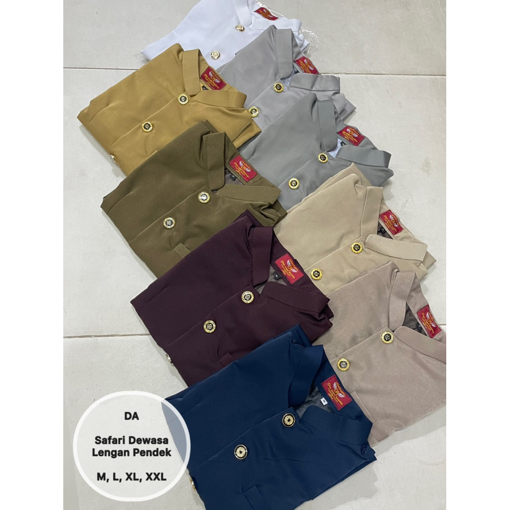 DIAN ANGEL BUSANA || SAFARI DEWASA LENGAN PENDEK / KEMEJA SAFARI PRIA/ KEMEJA PRIA
