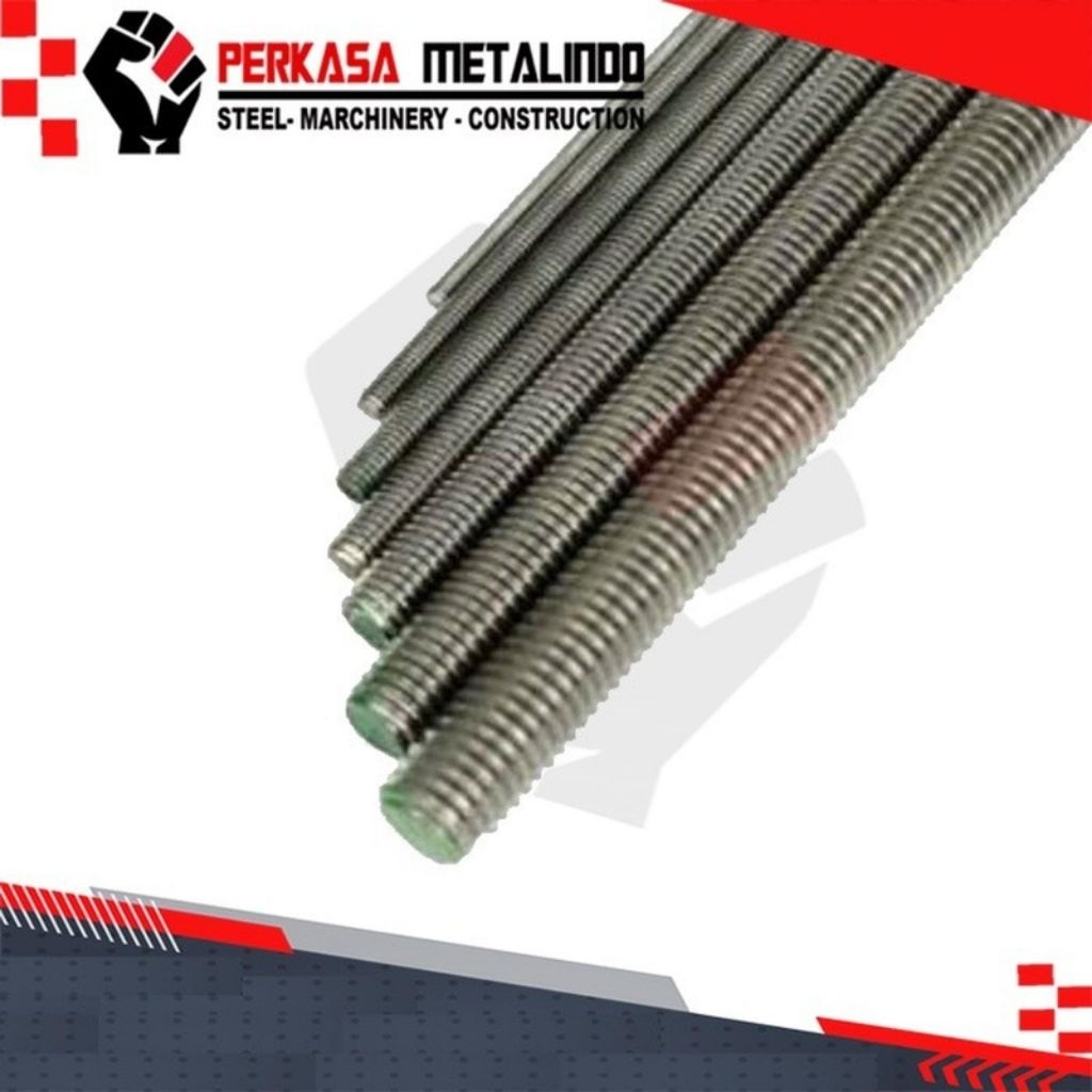 Long Drat M10 / As Drat M10 / Besi Ulir M10 - Drat Halus 1 Meter