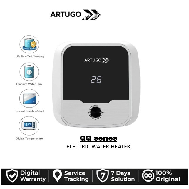 Water Heater Listrik QQ series ARTUGO Titanium Water tank