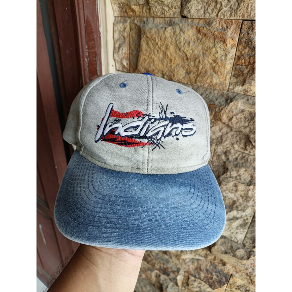 Topi Vintage Logo 7 MLB Cleveland Indians Fashion Pria/Wanita