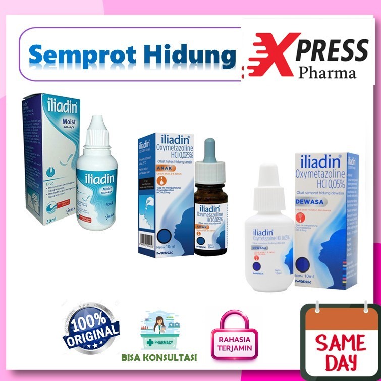 XPRESS  ILIADIN - Semprot / Tetes Hidung tersumbat anak dewasa moist Illiadin