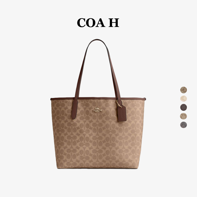 Tas Tote Wanita Tas Branded Ukuran Besar Motif Klasik City Zip Tote 58292