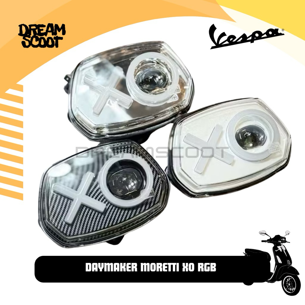 Daymaker Moretti Model XO RGB Vespa sprint Vespa Matic Lampu vespa Daymaker sprint lampu sprint Head