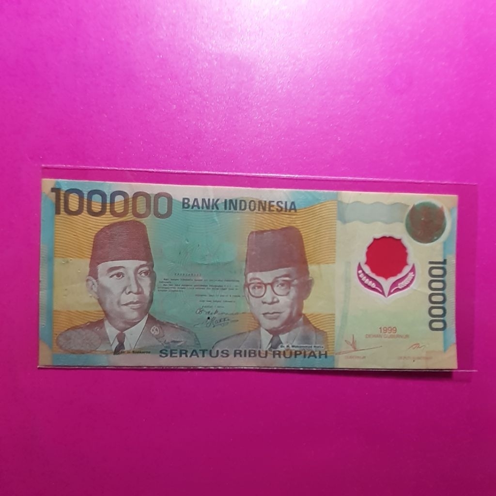 uang kuno 100000 rupiah plastik tahun 1999