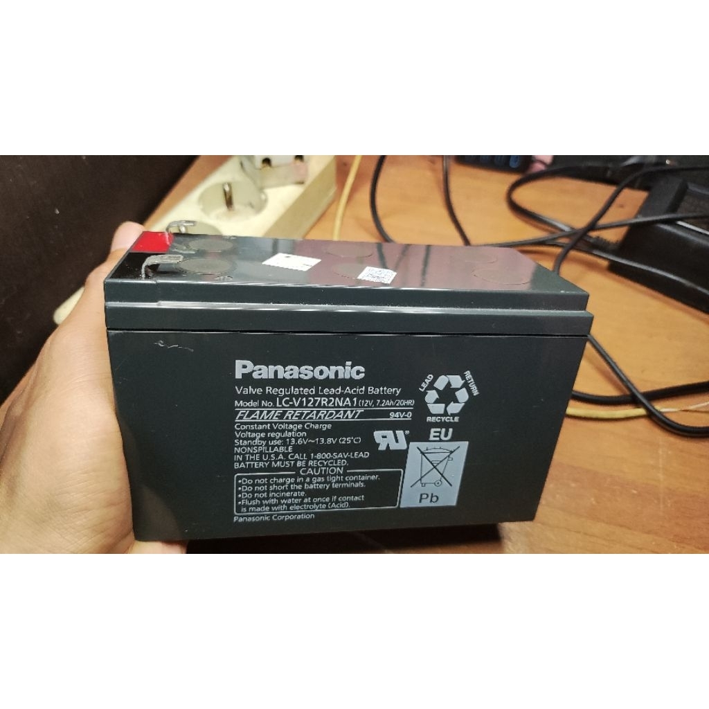 Aki Kering Baterai UPS Sprayer VRLA Panasonic 12v 7,2Ah Bekas Original