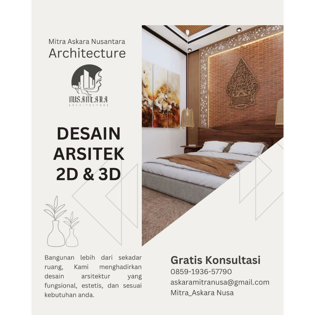 Jasa Desain Rumah Eksterior + Interior + DED + RAB
