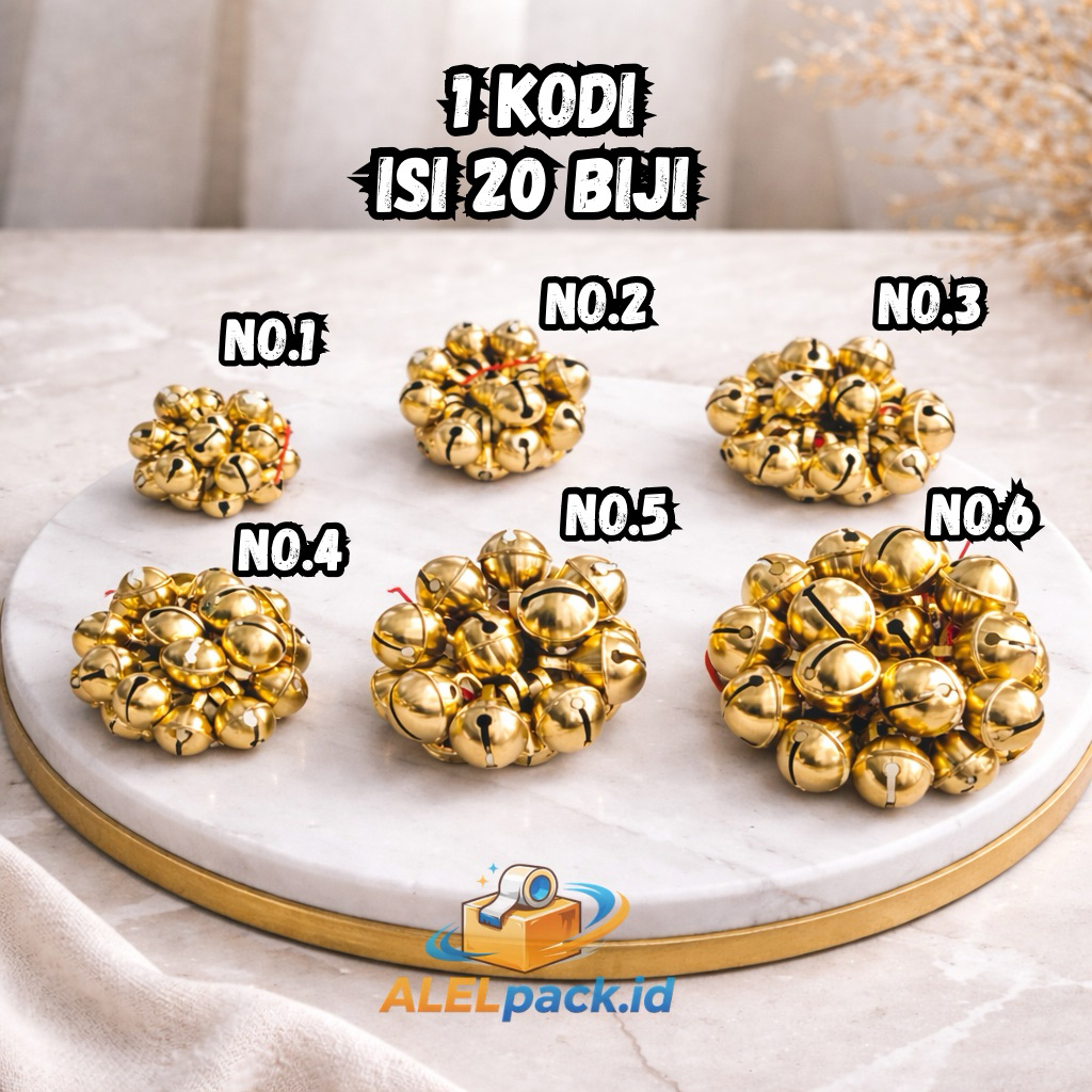 Krincing kuningan asli 20 pcs/1 kodi klintingan kucing