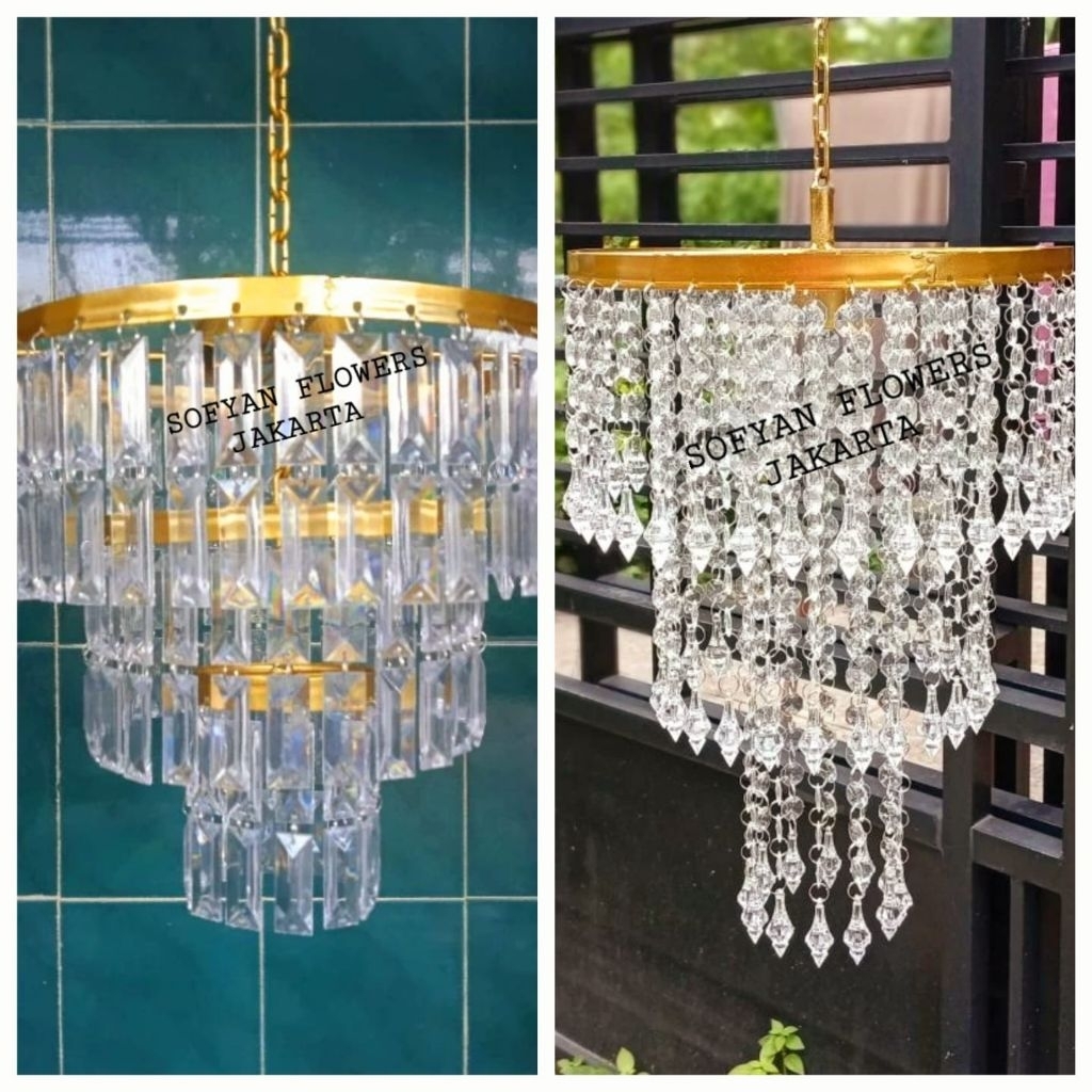 Lampu Gantung Kristal Akrilik Lampu Gantung Ruang Tamu Lampu Dekorasi Pernikahan / Lampu Hias Gantun