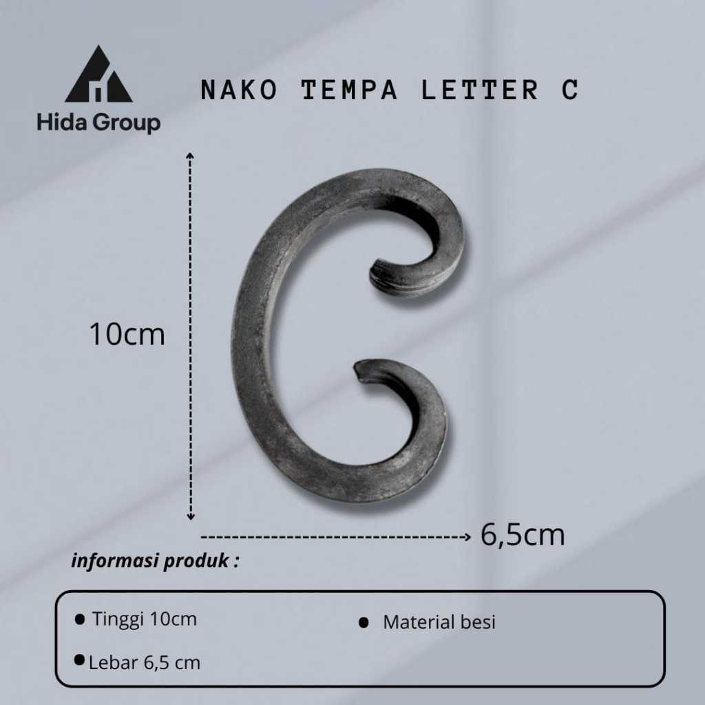 Nako Tempa Letter C 10cm Nako 12 (10mm) | Ornament Pagar tralis dll