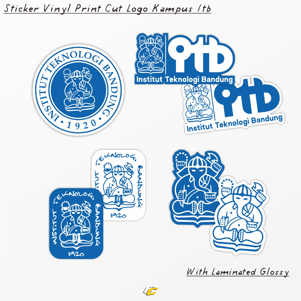 Sticker Print Logo Kampus ITB stiker print cut logo kampus sudah di cutting tinggal cabut stiker lap