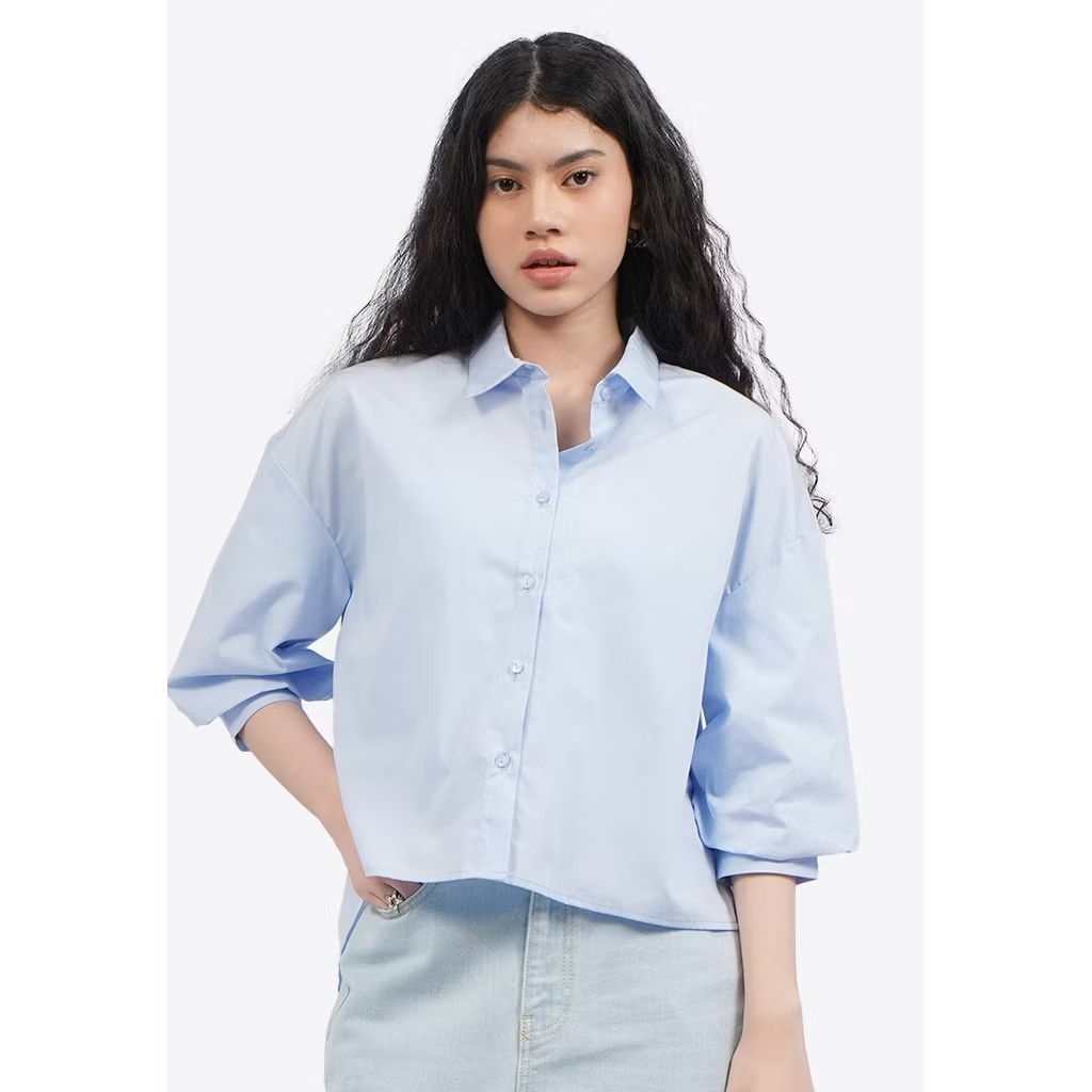 Deffect Minor Sale‼️New with Tag COLORBOX Voluminous 3/4 Sleeve Blouse Lt Blue size XL