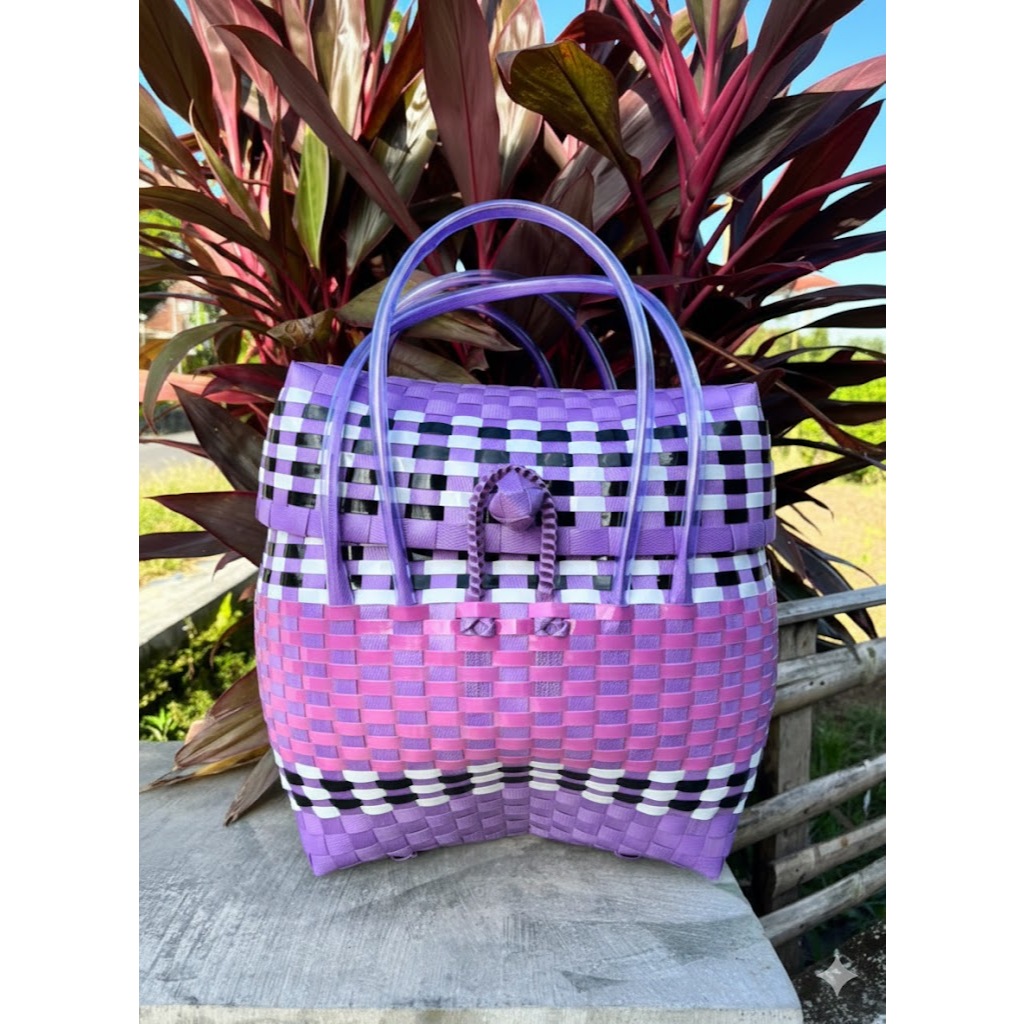 Tas Anyaman Plastik Model Tutup OVAL Kecil ,Sedang dan Besar