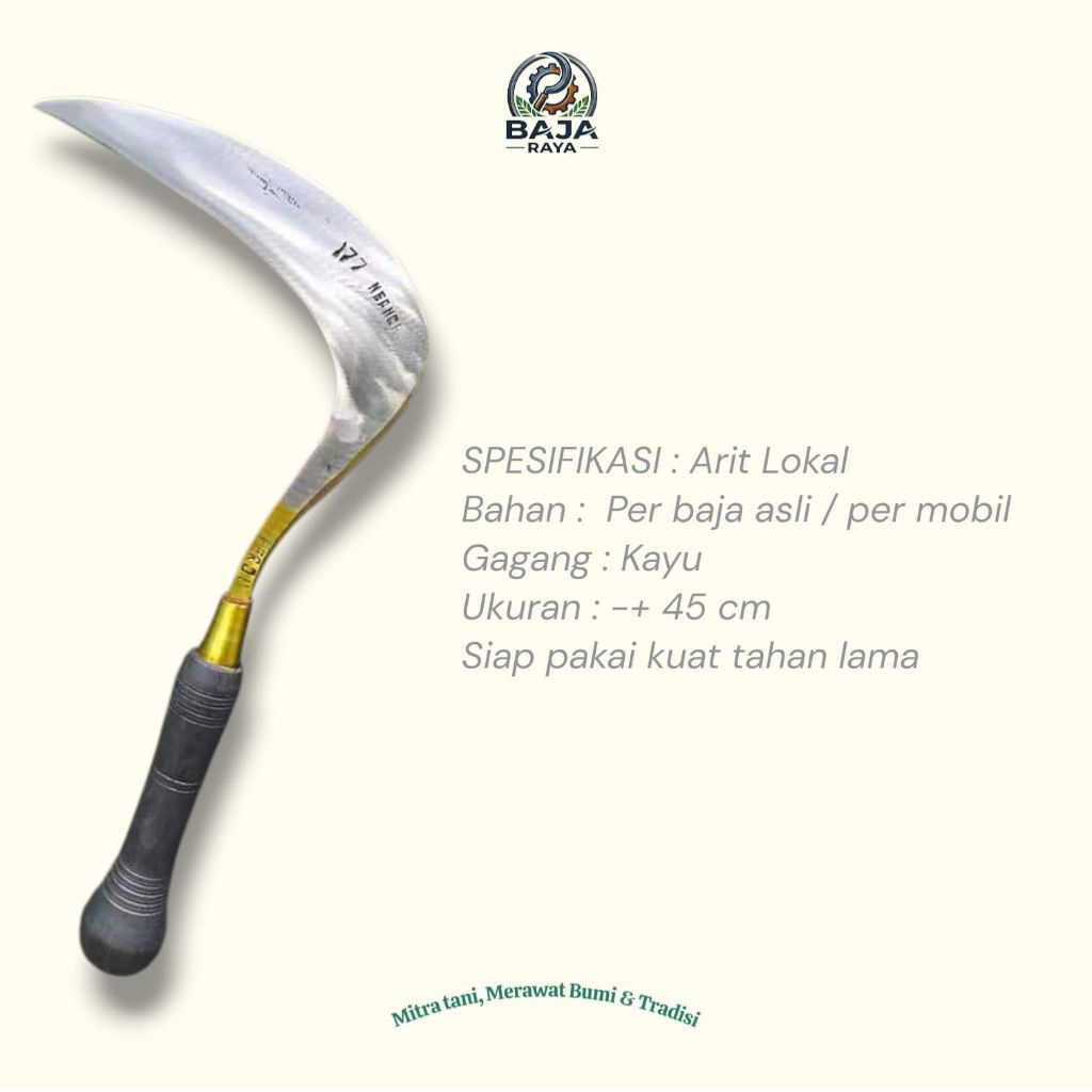 (BajaRayaBR) Arit alat pertanian baja per asli sabit baja multifungsi arit baja per mobil asli peman