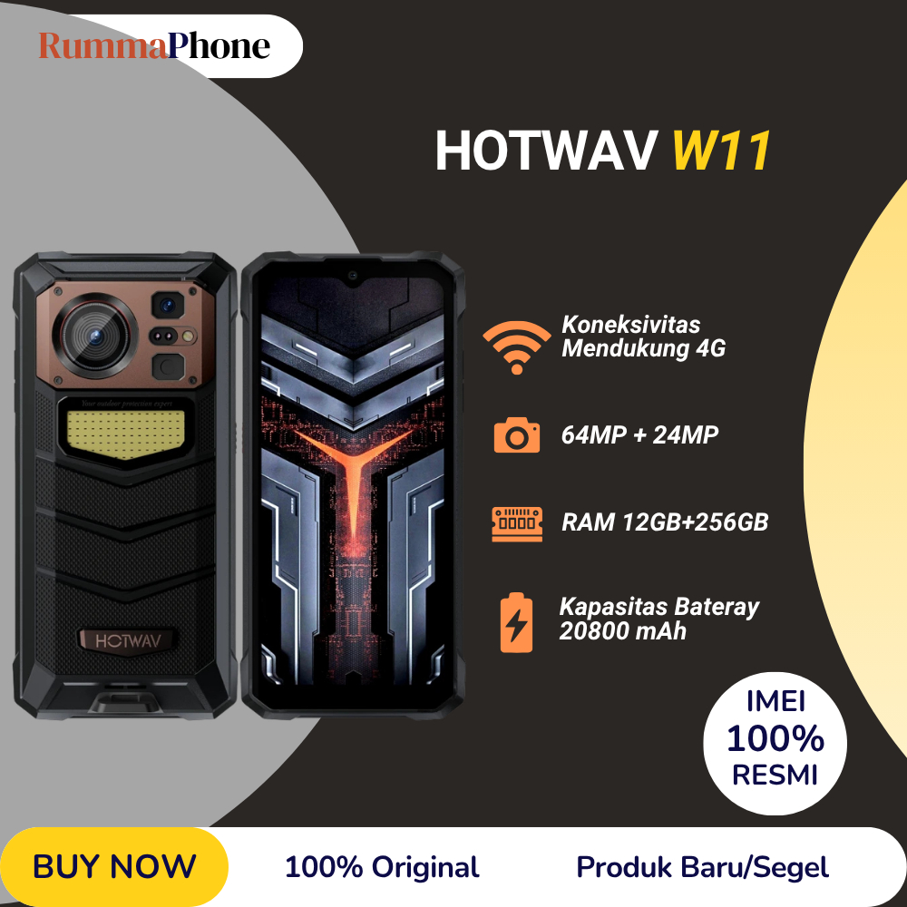 HOTWAV W11 Android 13 RAM 12GB (6+6) + ROM 256GB 208000mAh Rugged smartphone