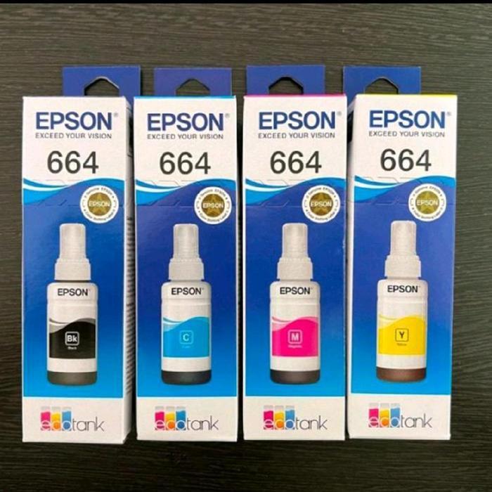 READY - TINTA EPSON 664 ORIGINAL TINTA HITAM UNTUK PRINTER L100 L110 L120 L200 L210 L220 L300 L310 L