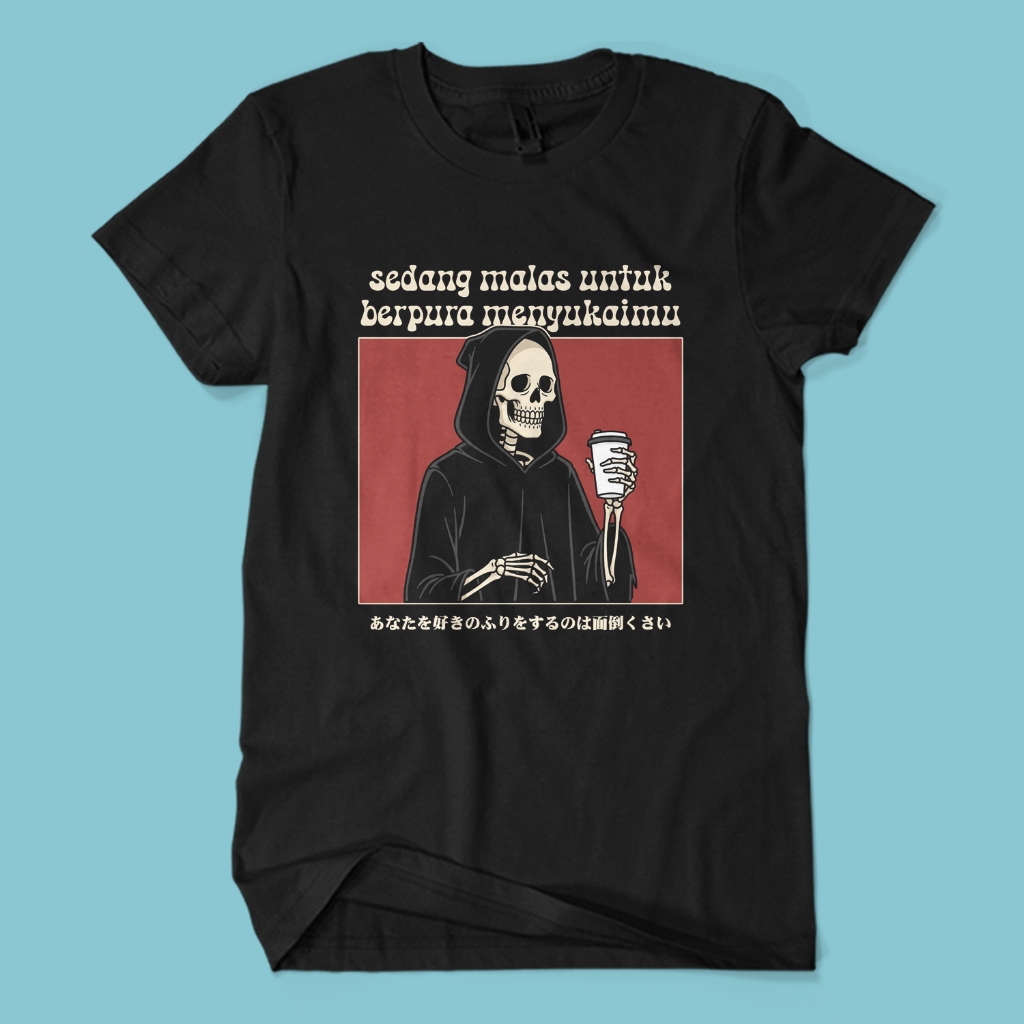 Baju Kaos SEDANG MALAS Tulisan Kata Kata Sindiran Humor Lucu Unisex Cotton Combed