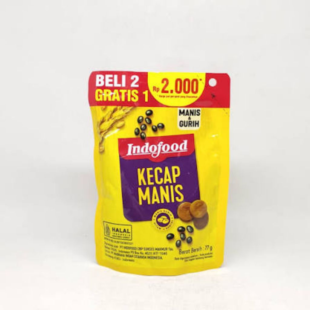 Kecap Manis Indofood Sachet 17 ml - Praktis, Tanpa Pengawet, dan Kental