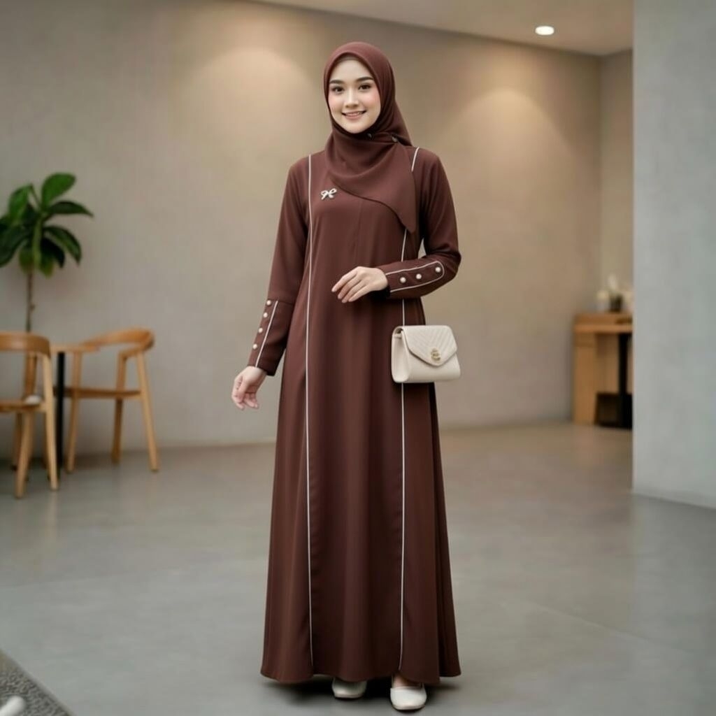 Shaira Dress Polos Abaya Remaja ll Gamis Muslimah Dewasa Elegan Bahan Adem dan Jatuh