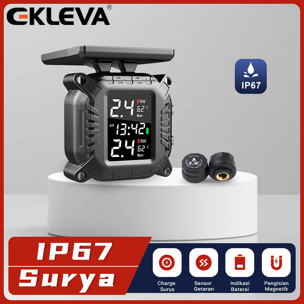EKLEVA TPMS Motor Universal Sensor Otomatis Sistem Pemantau Tekanan Ban