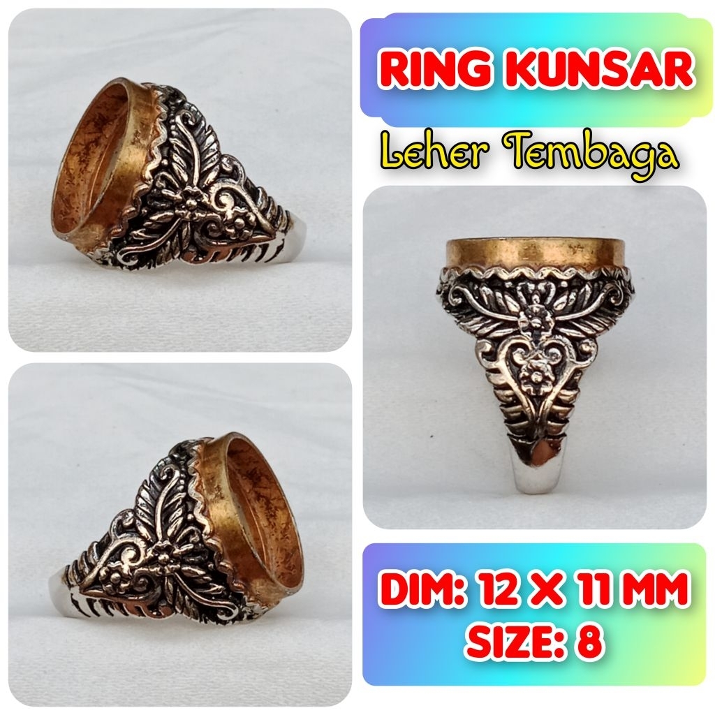 Cincin Emban Batu Akik dan Permata Leher Tembaga.06