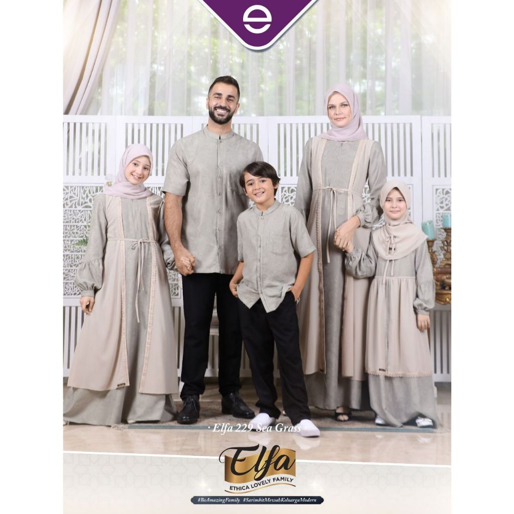 (COD) READY TERMURAH SARIMBIT/ COUPLE KELUARGA BY ETHICA ELFA 229 SEA GRASS KAHFI KIDS 144