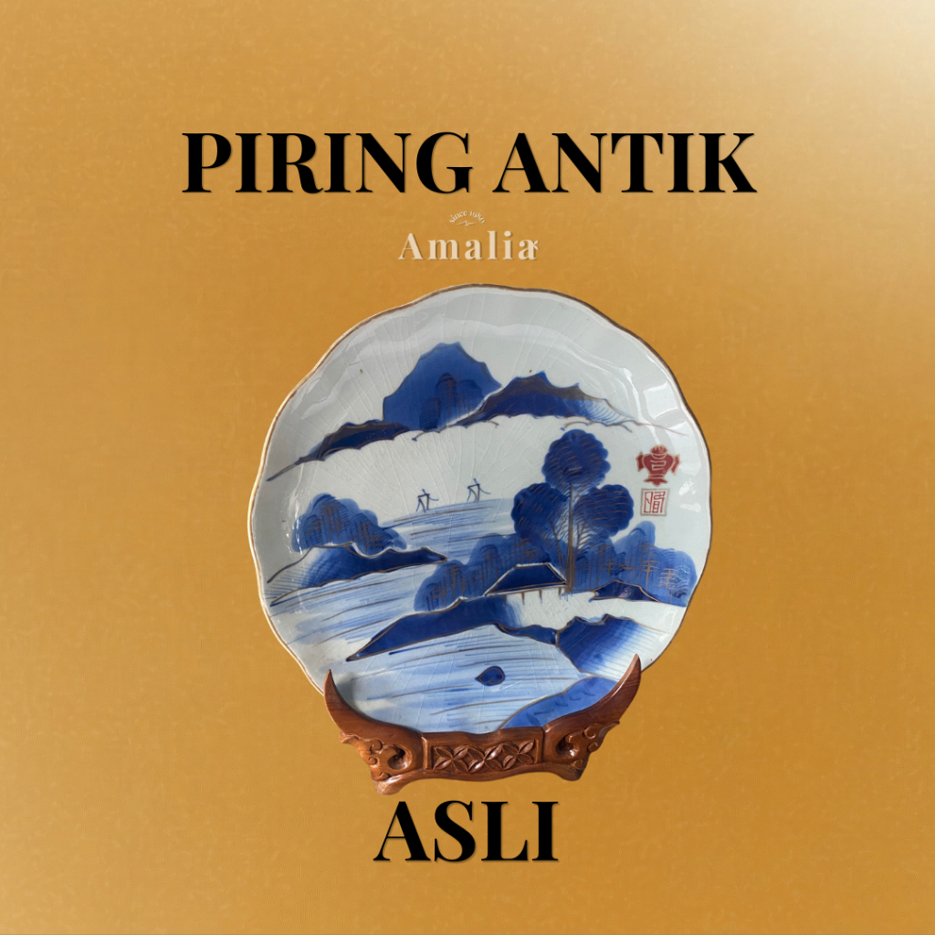 Piring Antik Keramik Motif Asli Antique Dekorasi Hiasan