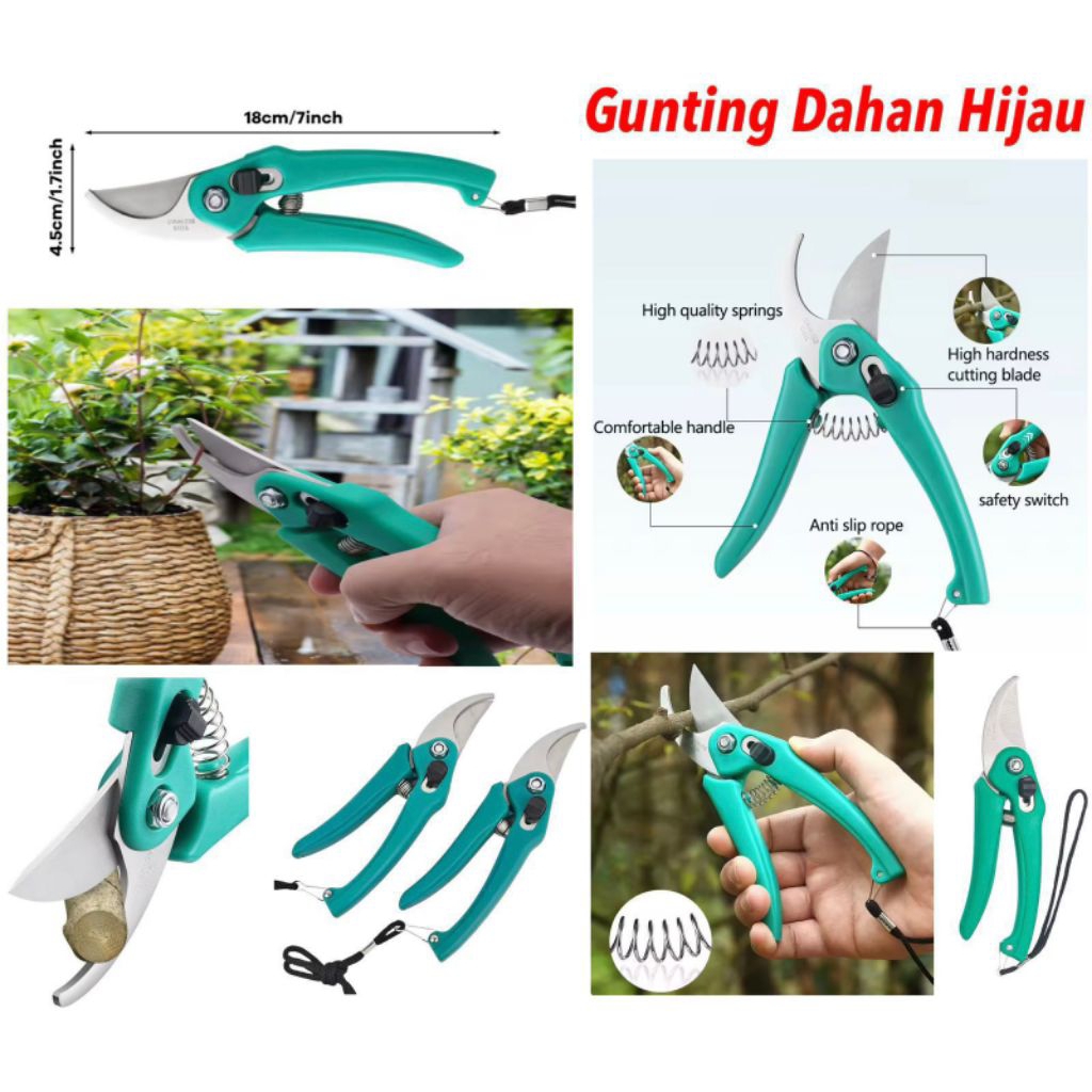 Gunting Dahan Pohon Ranting Hijau Gunting Tanaman Stainless