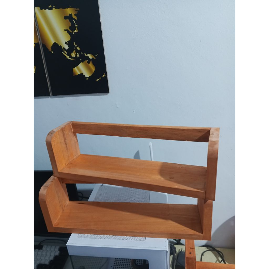 rak bumbu dapur kayu jati Belanda/rak dapur tempel