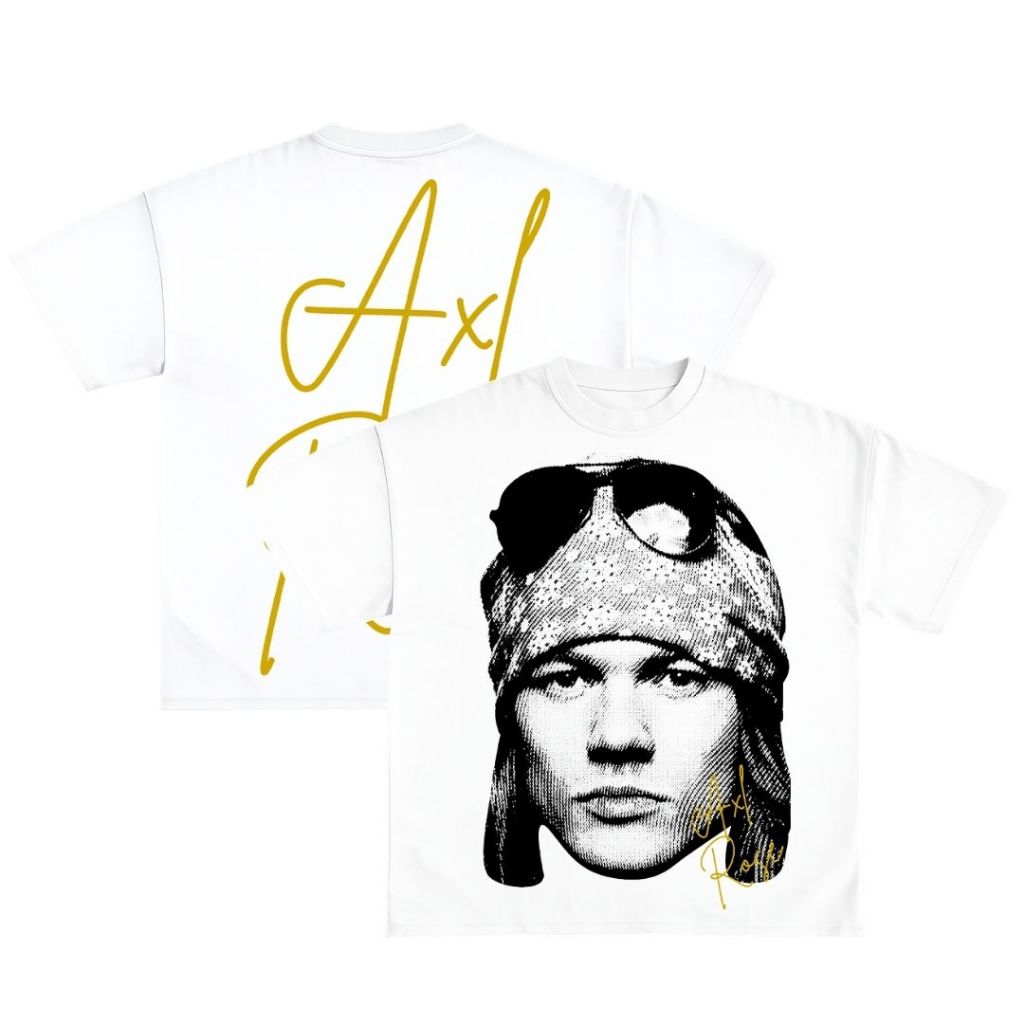 DBRONX "Axl Rose" Oversized T-Shirt | White | Kaos Oversize | Vintage | Atasan | COD | Guns N Roses