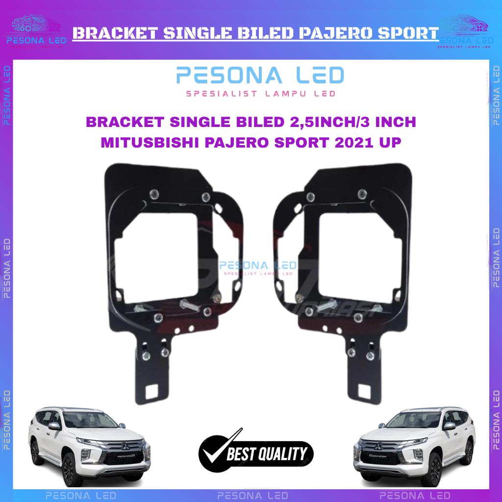 Bracket Breket Single BILED Projector 2.5inch / 3inch untuk MITSUBISHI Pajero 2021 Up