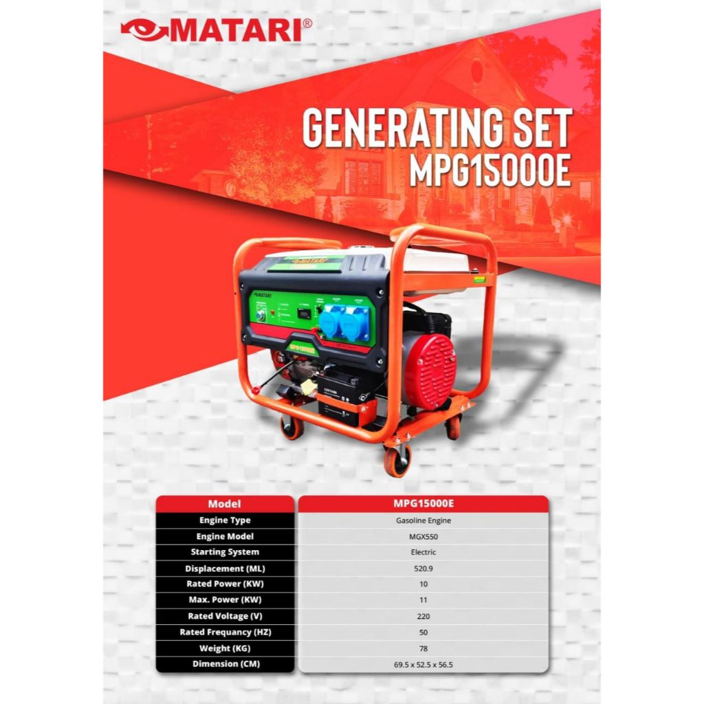 GENERATOR GENSET MPG15000E MATARI