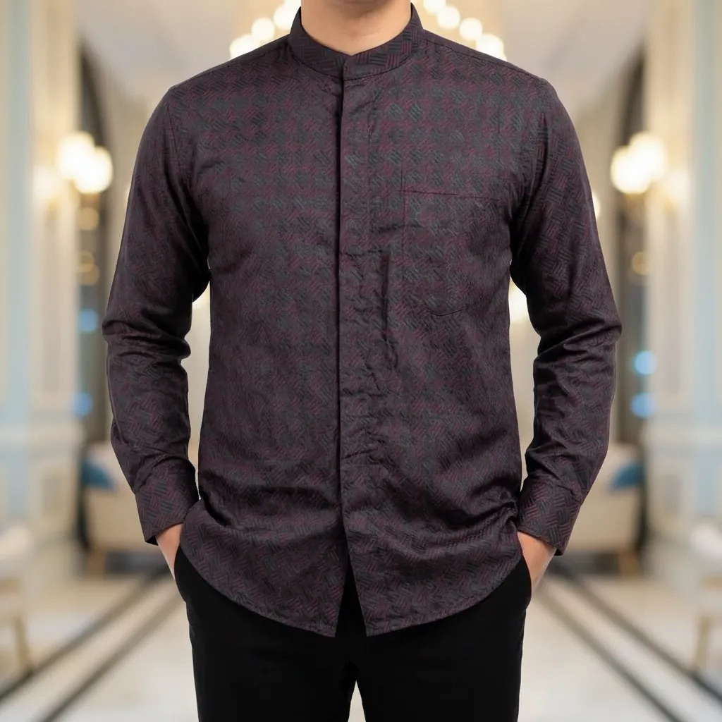 L baju koko muslim pria lengan panjang keren motif baru