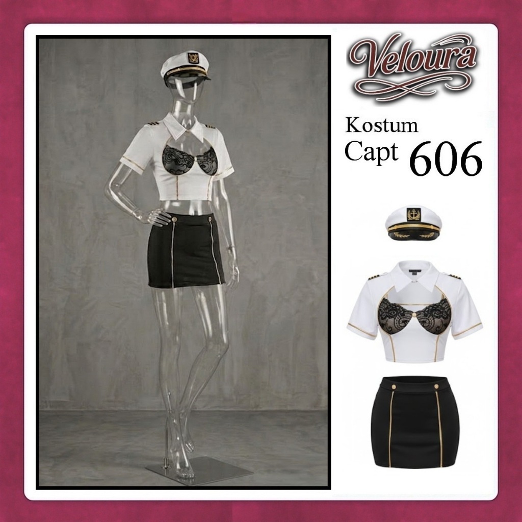 Veloura Kostum Pakaian Wanita Seksi / Cosplay PILOT Lingerie Tema Kapten / Captain - 606