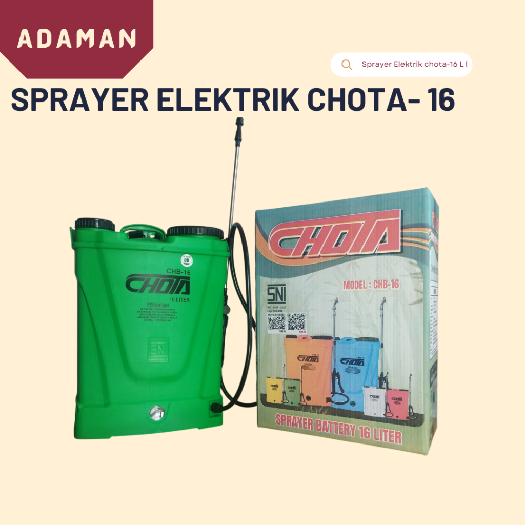 Sprayer kabag tank semprot elektrik chota 16 liter CHB-16
