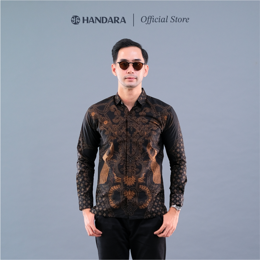 Batik Handara Satya Coklat Kemeja Slim Fit Premium Erro