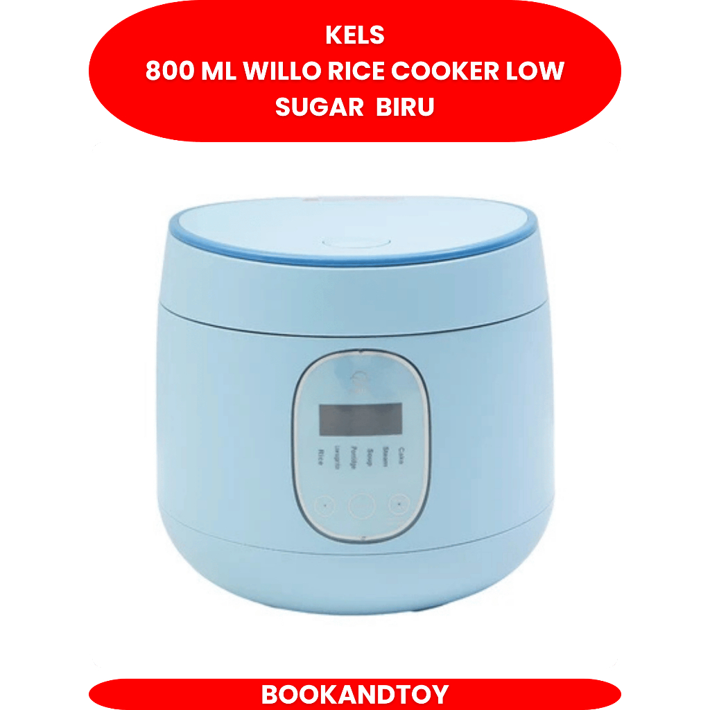 Kels 800 Ml Willo Rice Cooker Low Sugar Biru