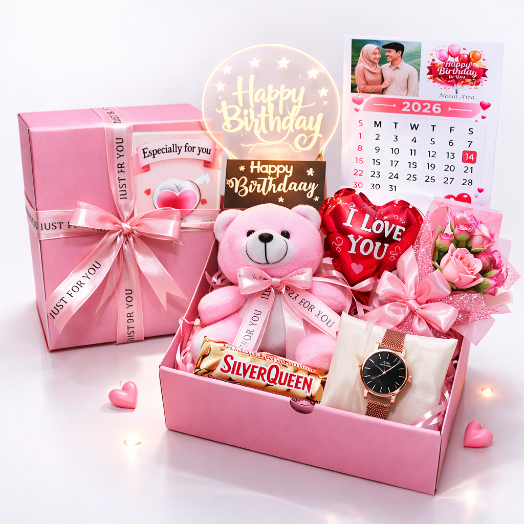 Kado Wanita Romantis Gift Box Aesthetic Spesial Ulang Tahun Anniversary Valentine Wisuda | Hampers P
