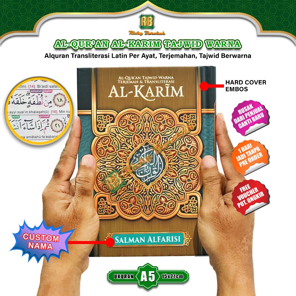 Al-Karim Alquran Tajwid Warna Terjemahan Latin Per Ayat Al Quran Al Karim Ukuran Sedang A5