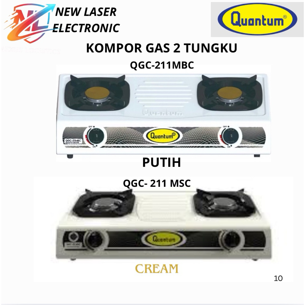 KOMPOR GAS 2 TUNGKU QUANTUM QGC-211MBC/QGC-211MSC