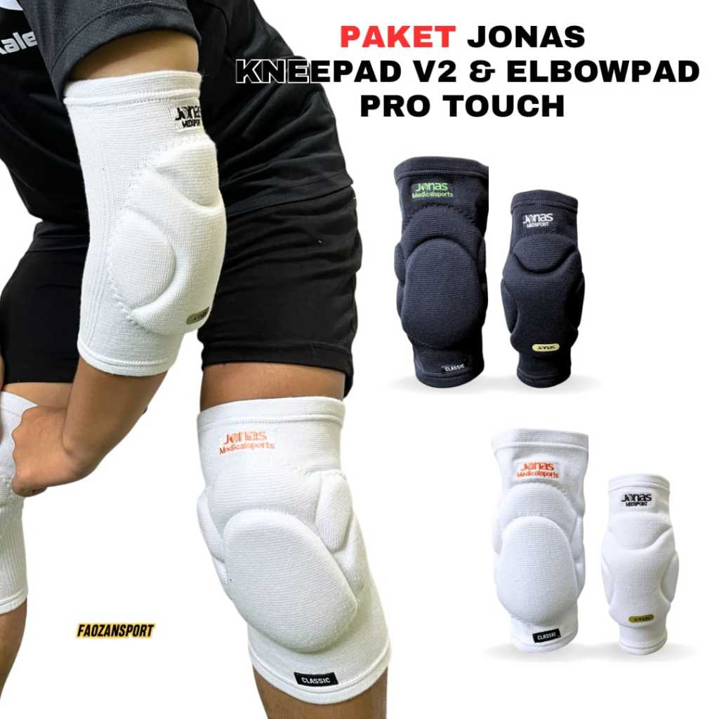 Kneepad Futsal Jonas V2 Deker pelindung lutut Knepad jonas Classic Elbow pad Hitam Putih kiper futsa