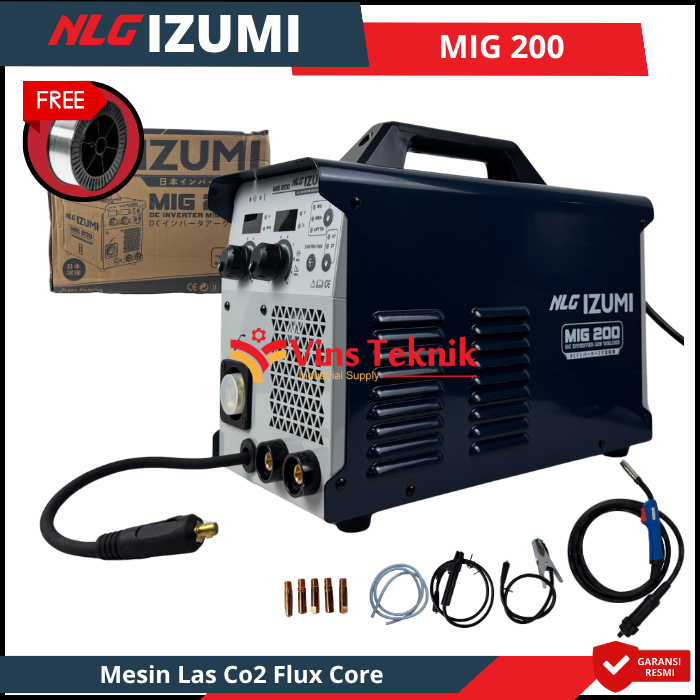 IZUMI MIG 200 Mesin Las Listrik Flux Core Tanpa Gas CO2 Travo Trafo Las MIG MMA TIG CO2 MIG200